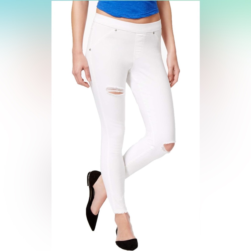 Hue Ripped Knee Original Denim Skimmer Leggings NWT